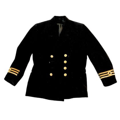Vintage Wool Admiral’s Coat by Paisleys LTD Glasgow – Double-Breasted with London Gaunt Gold Buttons & Nautical Details