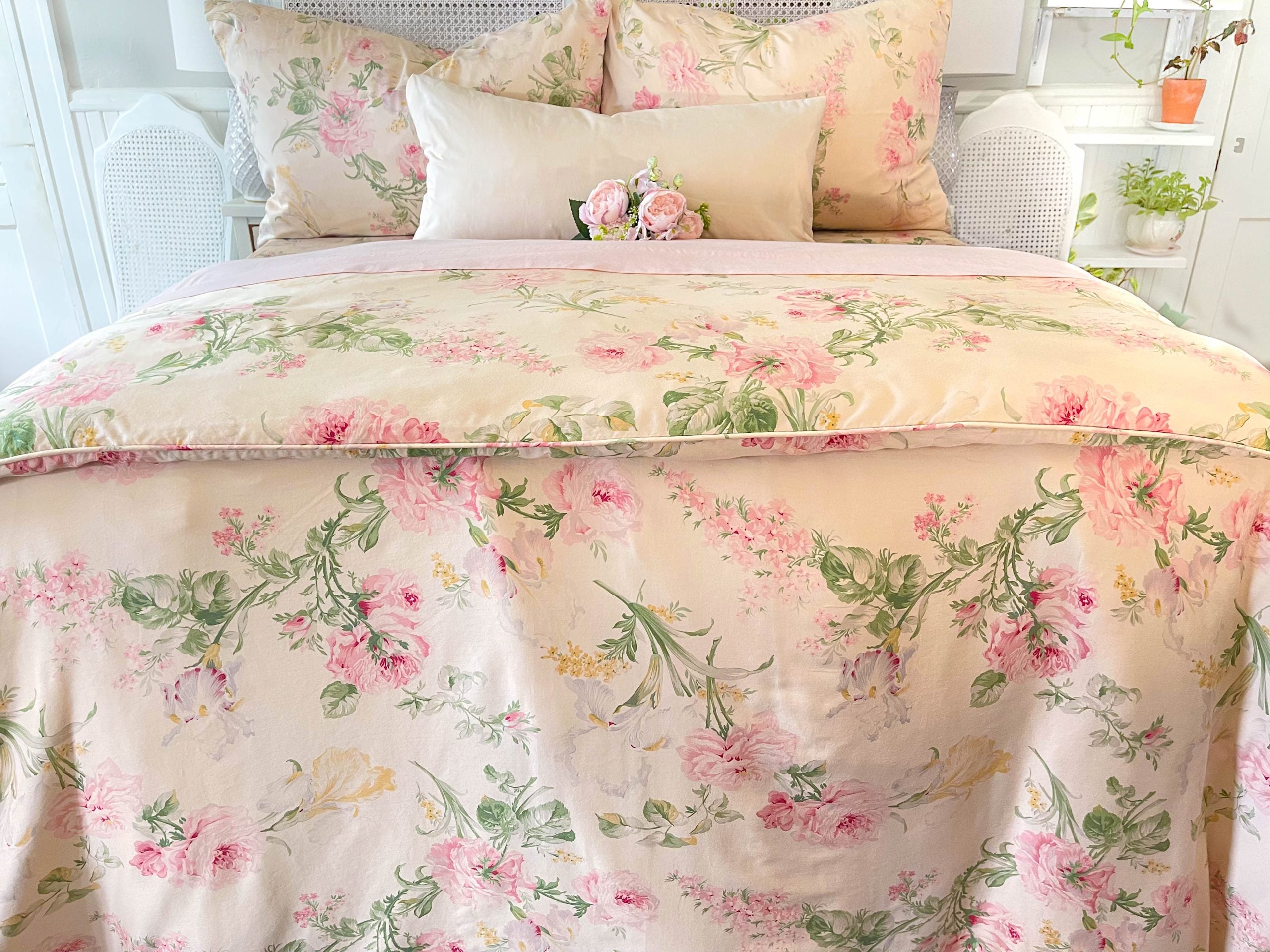 Vintage Ralph Lauren Therese Queen Duvet Sham Set – 1990s Floral