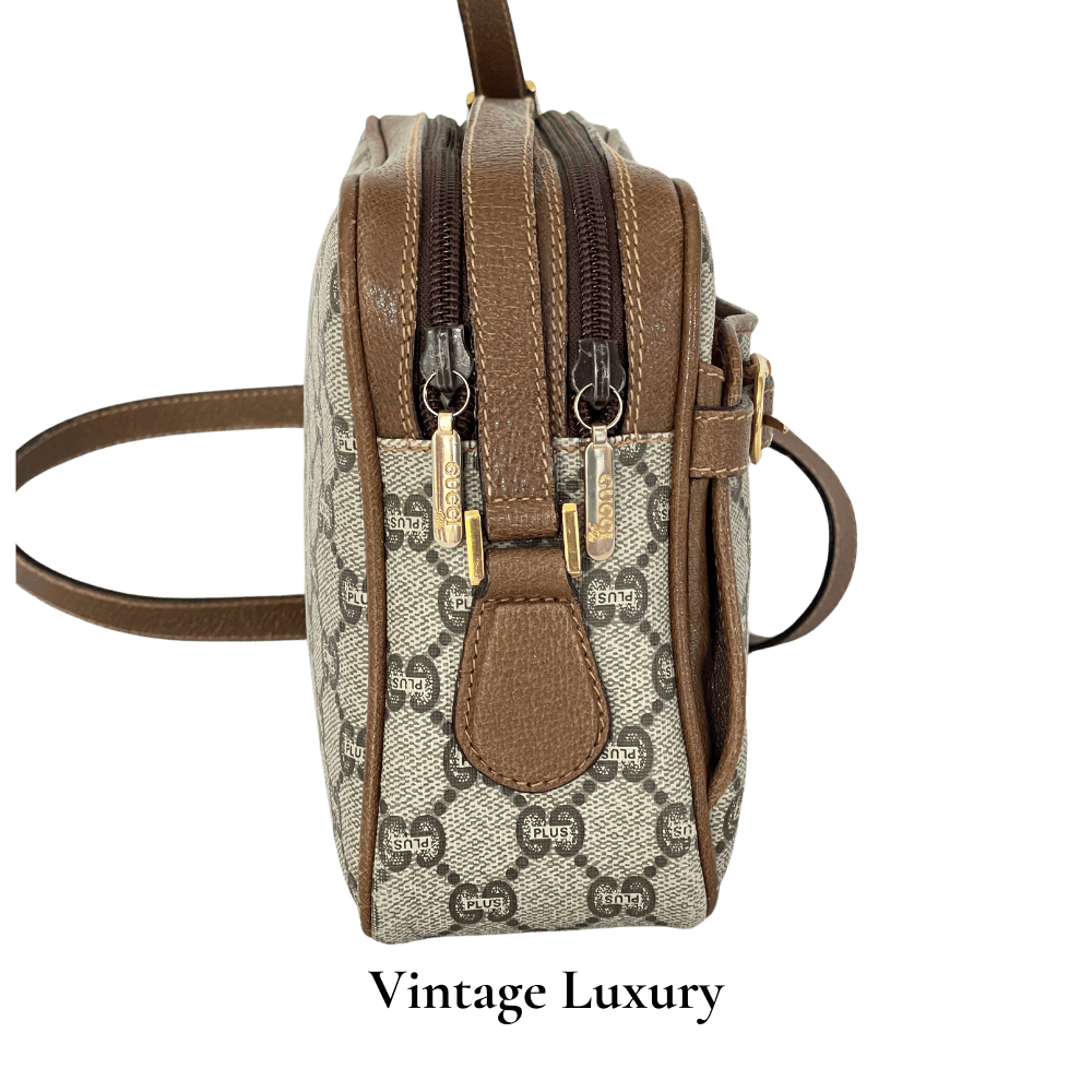 ⭐︎Gucci⭐︎ Plus ヴィンテージ ショルダーバッグ80s〜90s 保証書付 Vintage Gucci Plus GG Shoulder Bag 1990s – Authentic Canvas