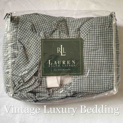 Ralph Lauren Chadwick Blue Check King Bed Skirt – Discontinued Vintage Bedding