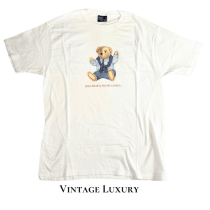 Rare Vintage 1990s Ralph Lauren POLO Baby Bear T-Shirt – Medium, Never Worn, Classic Preppy Design