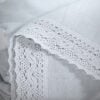 Rachel Ashwell Simply Shabby Chic pale blue flat sheet crochet trim closeup cotton edge detail
