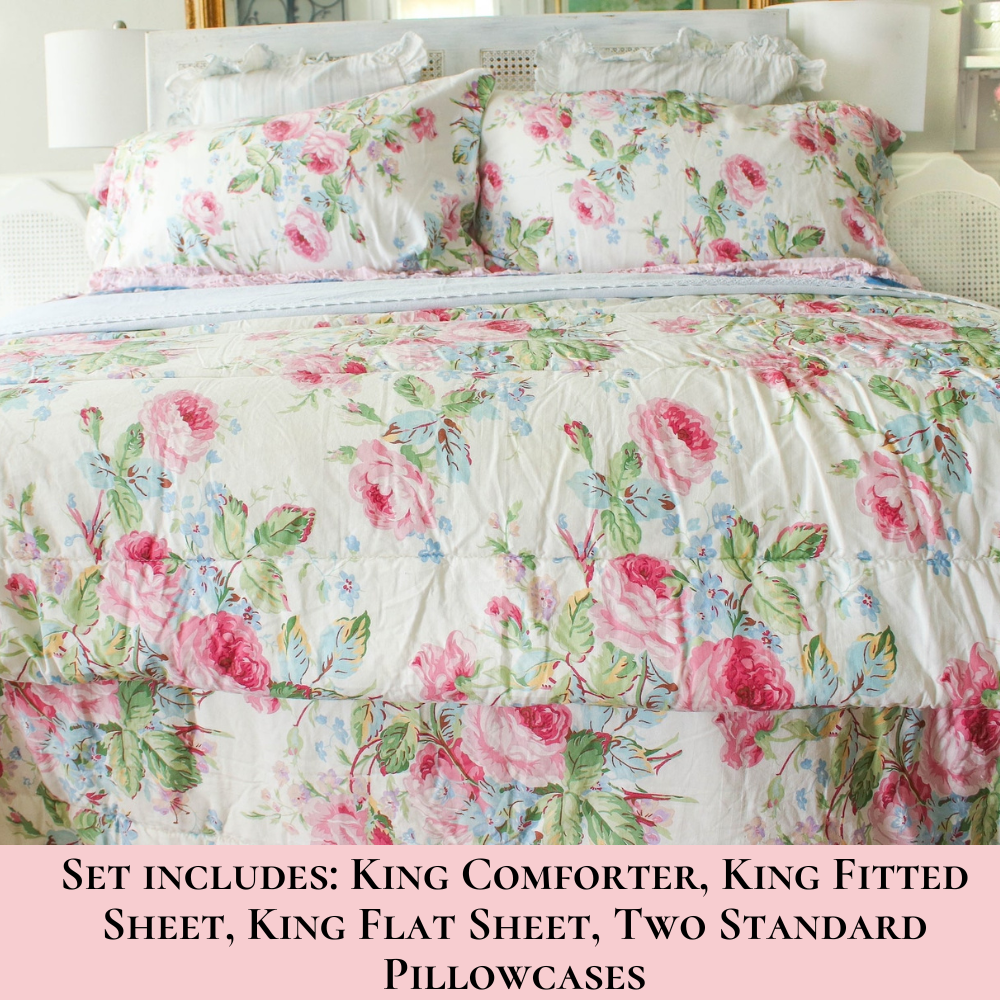 ❤️ Rare Ralph Lauren Retired 'Water Floral' King Comforter Set