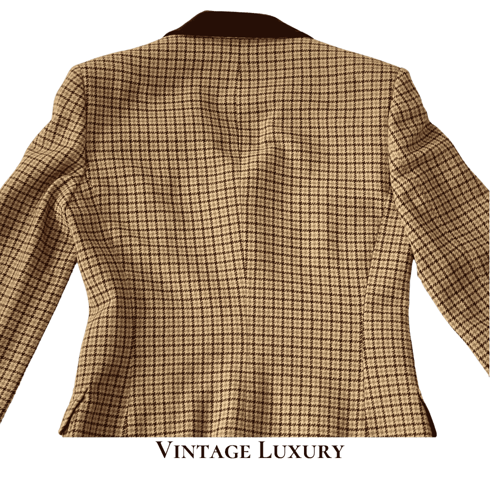 Vintage Ralph Lauren Women's Tweed Velvet Collar Blazer Sz 8