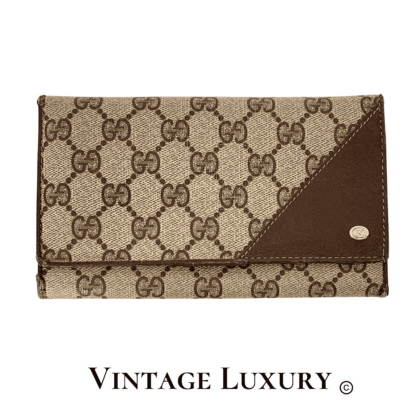Authentic Vintage GUCCI GG Supreme Canvas Monogram Bifold Continental Wallet – Vintage GUCCI