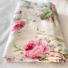 Side view of vintage Ralph Lauren Water Floral Pink pillowcase showing floral pattern with peonies and wildflowers