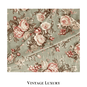 Second top-down close-up of the rare retired Ralph Lauren Charlotte standard pillowcase from the Ralph Lauren Home line, highlighting the floral pattern with roses, peonies, and wildflowers on a sage green background, with the pillow inserted.
