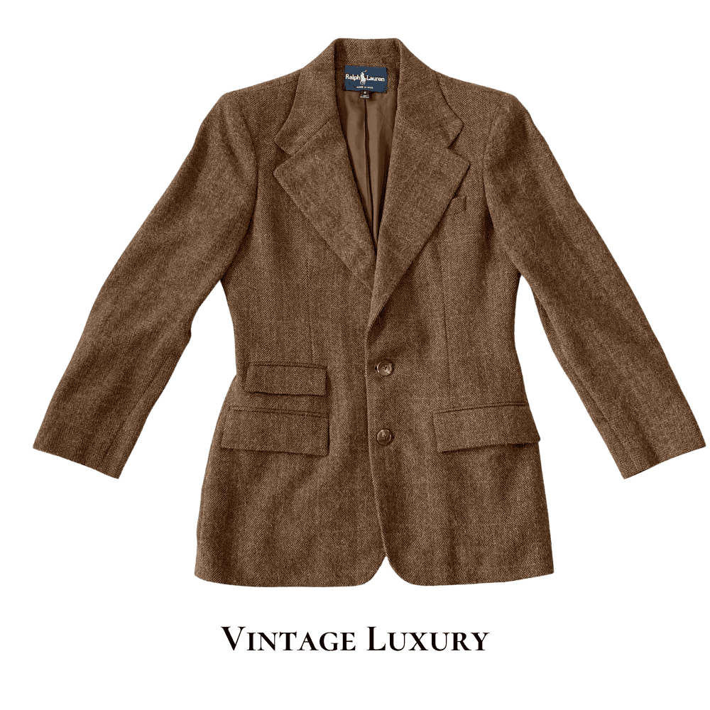 ジャケット・アウター 90s Ralph Lauren tweed jacket 3B brown Vintage 1990s Ralph Lauren Brown Herringbone Tweed Blazer