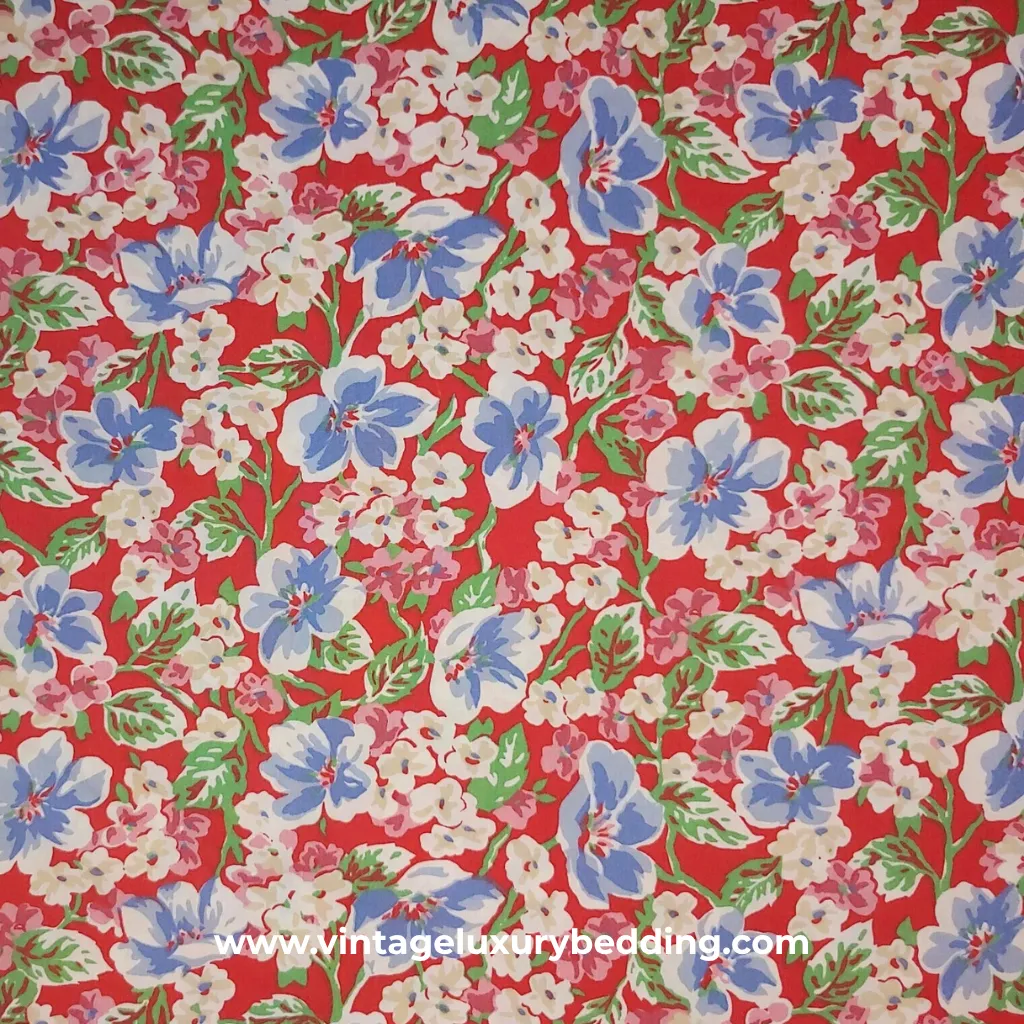 Ralph Lauren Discontinued Falmouth Red Floral Bedding Pattern