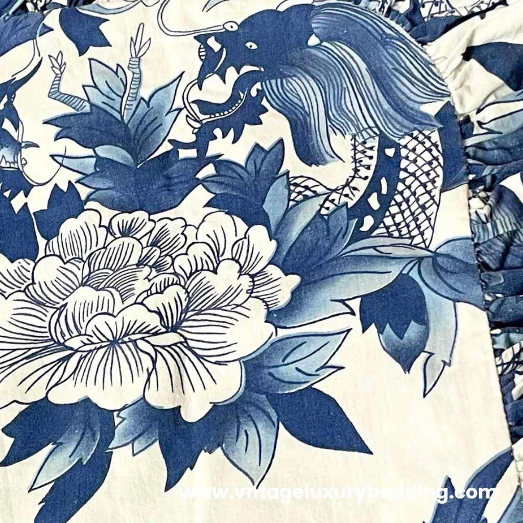 Discontinued Ralph Lauren Nanking bedding pattern in blue and white from the Porcelain Collection