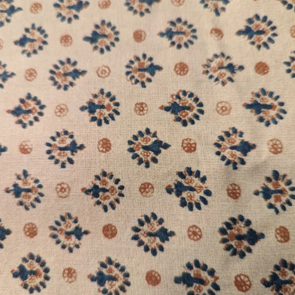 Vintage Ralph Lauren Northern Cape Foulard Fabric Swatch – Discontinued Blue and White Bedding Pattern