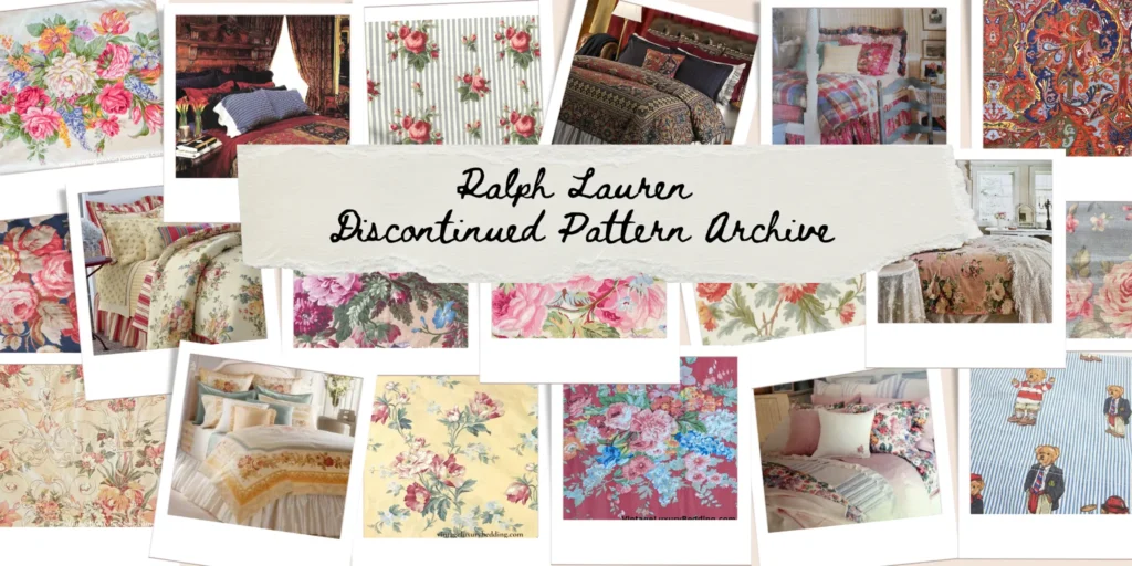 Ralph Lauren Discontinued Pattern Archive – A curated collage of rare and vintage bedding designs.