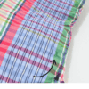 Close-up of small professionally darned repair on Ralph Lauren Amagansett Madras comforter