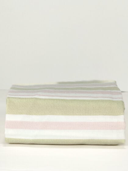 Simply Shabby Chic Pink Green Standard Striped Pillowcase - Single Cottage Cabana Cotton
