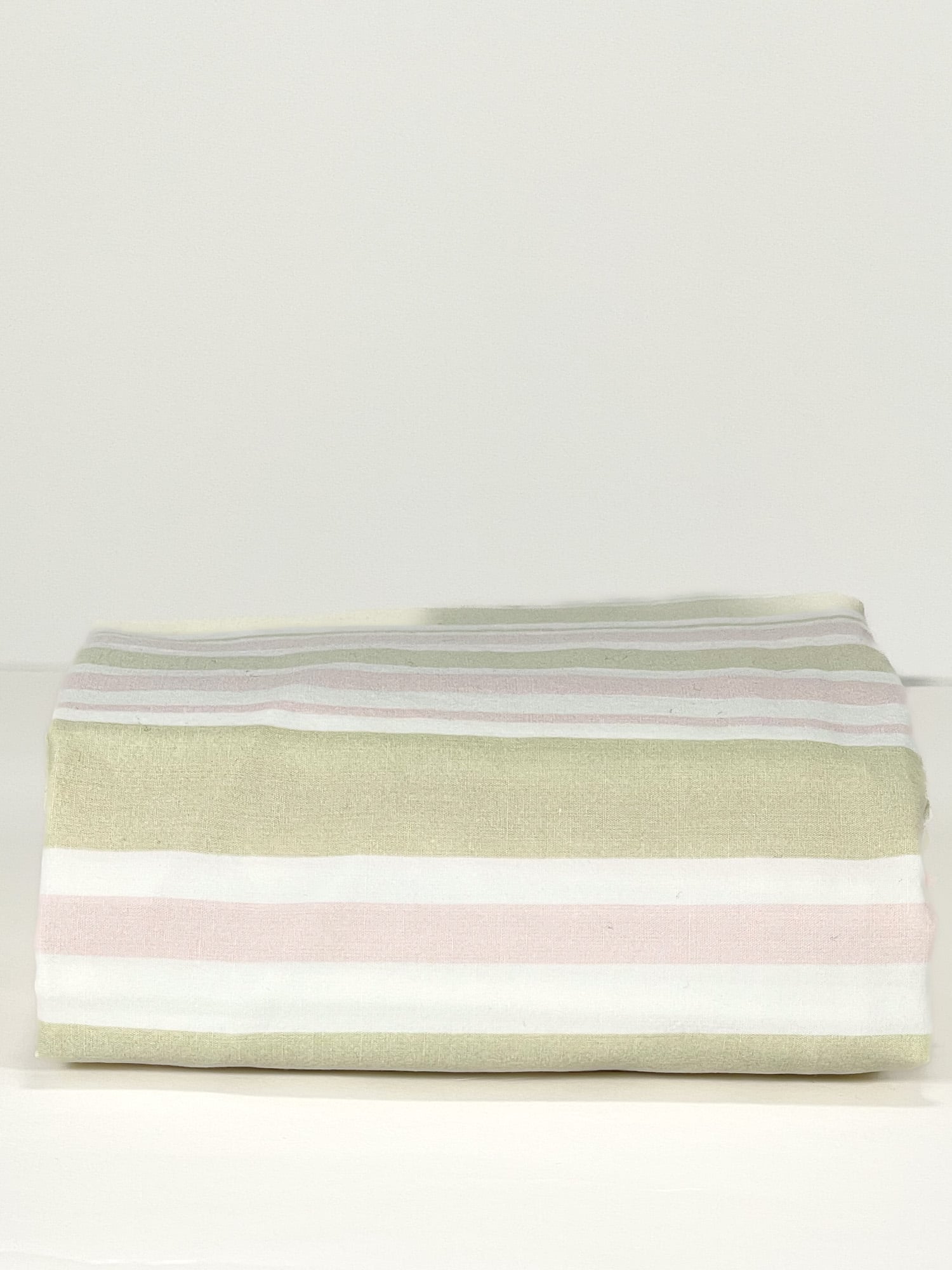 Simply Shabby Chic Pink Green Standard Striped Pillowcase - Single Cottage Cabana Cotton