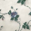 Vintage Birge wallpaper blue floral vine detail with dimensional shading