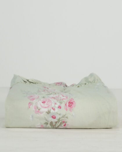 Simply Shabby Chic Ditsy Floral Ruffled Bolster Pillow - Sage Pink Roses
