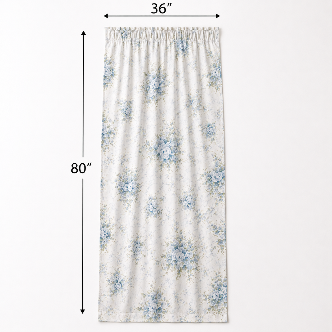 Pair Handmade Simply Shabby Chic British Rose Toile Curtain Panels - 36" x 80" - Image 3
