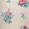 Vintage Katzenbach and Warren floral wallpaper bouquet on warm sandy background textured vinyl Title: Katzenbach Warren Floral Bouquet Detail