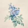 Katzenbach and Warren floral wallpaper blue flower with surrounding leaves on sandy background