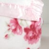 Simply Shabby Chic pink plush blanket satin trim edging closeup soft pink binding detail