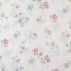 Simply Shabby Chic Candy Cane Floral close-up showing pink and blue rosebuds on white fabric