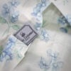 Yves Delorme Luxembourg Palais Royal Floral duvet cover Yves Delorme tag swan logo close-up