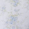 Medium view of the Simply Shabby Chic British Rose floral pattern with blue roses and pale green leaves on white