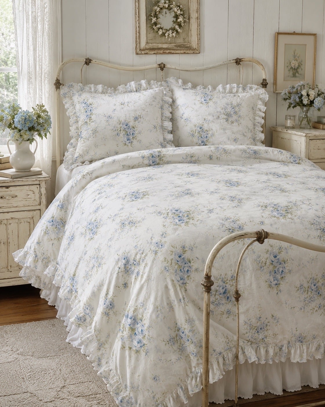 Simply Shabby Chic British Rose King Ruffled Duvet and Matching Shams - Image 2