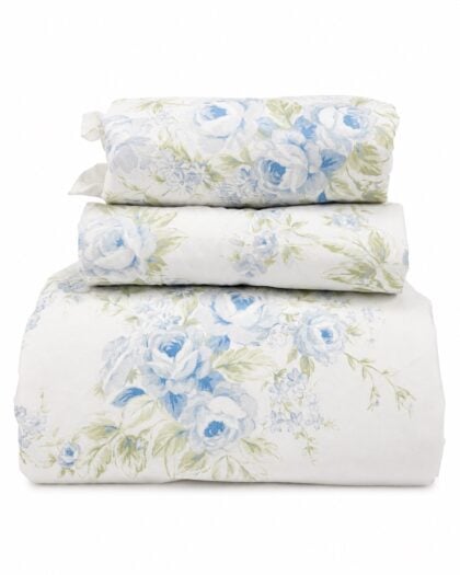 Simply Shabby Chic British Rose King Ruffled Duvet and Matching Shams