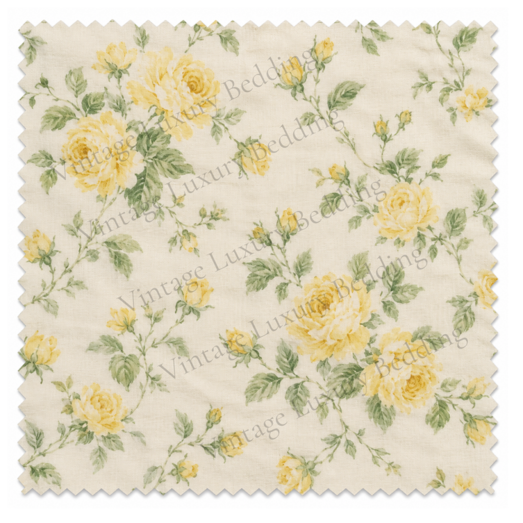 Simply Shabby Chic Doby Rose yellow floral bedding pattern