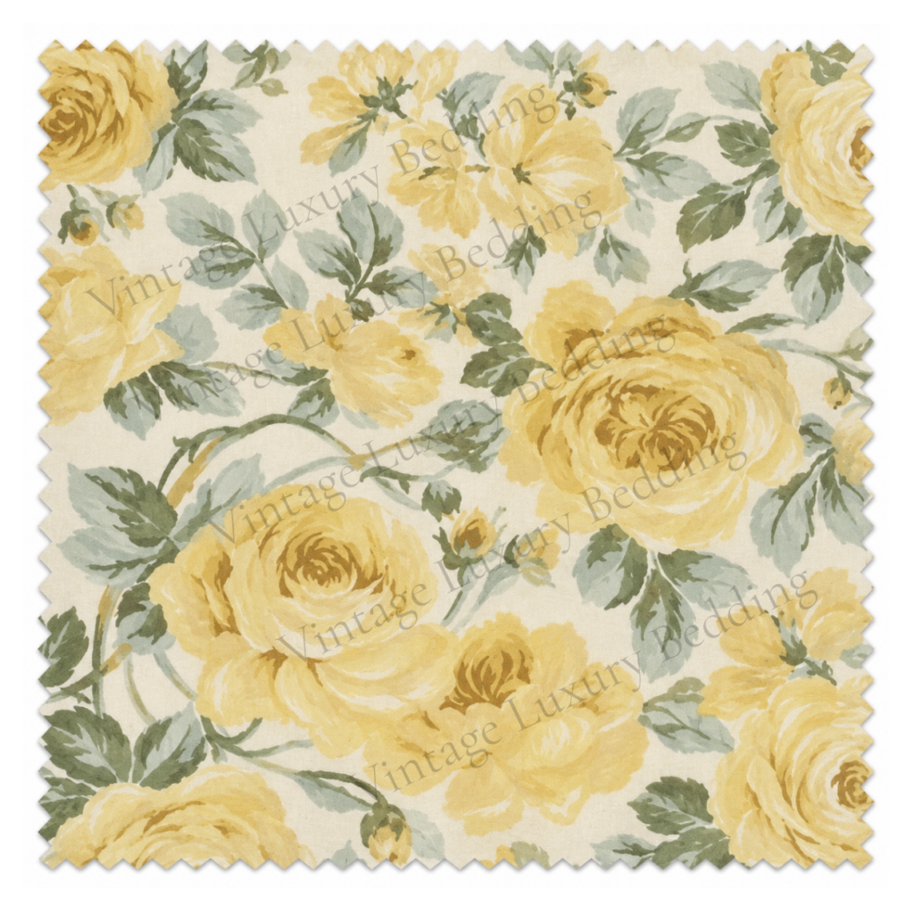 Simply Shabby Chic Floris large yellow rose floral bedding pattern