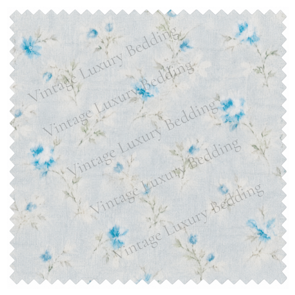 Simply Shabby Chic Blue Buds & Blooms small blue floral bedding fabric swatch