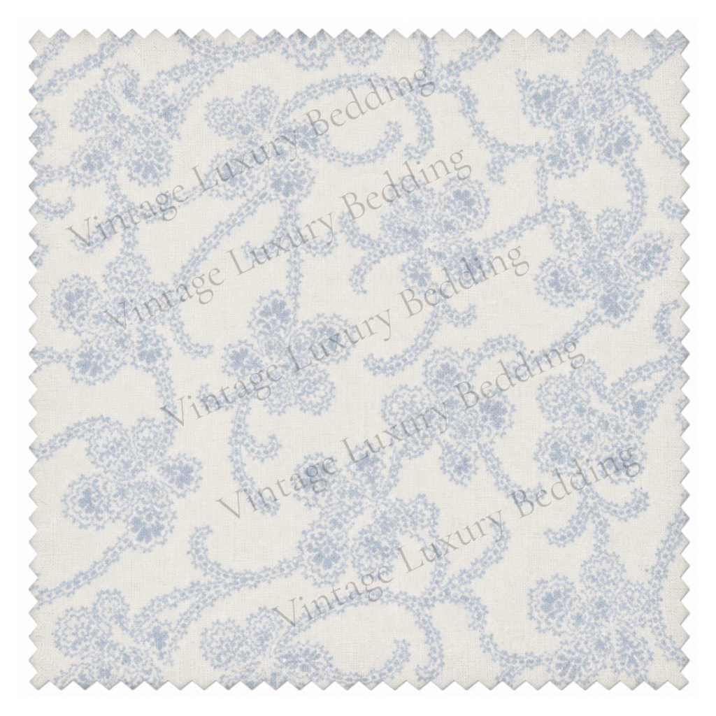 Simply Shabby Chic Floral Stitch pale blue floral bedding fabric swatch