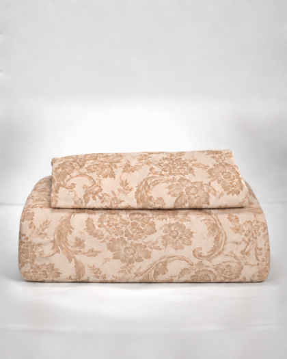 Ralph Lauren Adriana Scroll Queen Sateen Flat Sheet + Standard Pillowcase