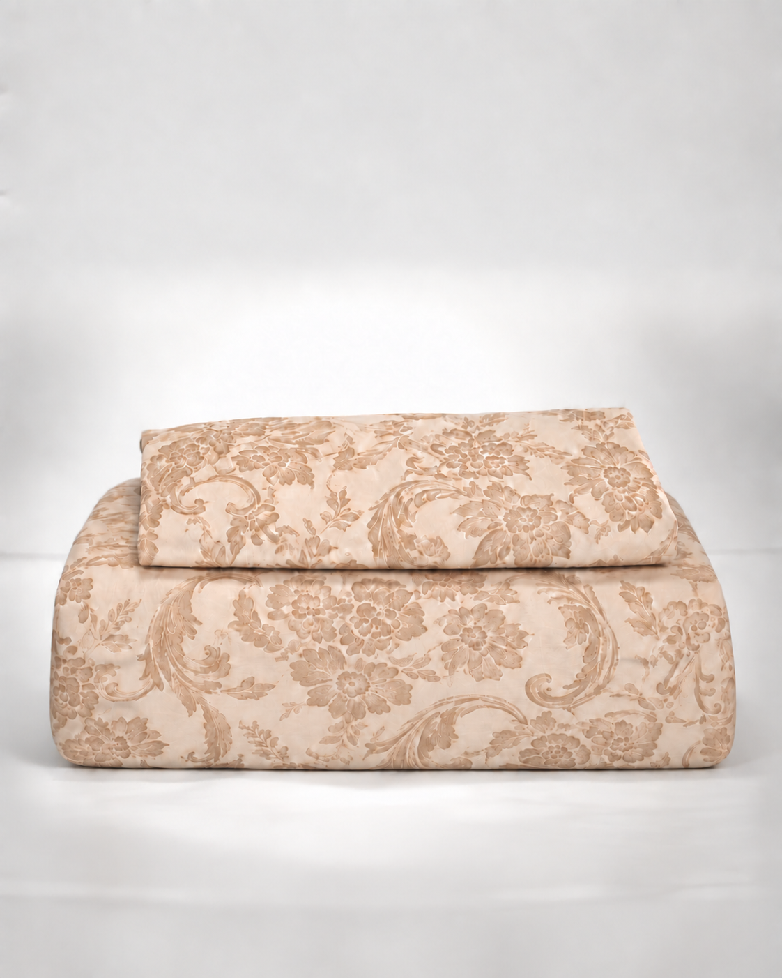 Ralph Lauren Adriana Scroll Queen Sateen Flat Sheet + Standard Pillowcase
