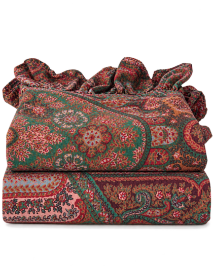 Pair Rare Ralph Lauren Cardiff Ruffled Standard Shams Paisley Floral Vintage 32x24