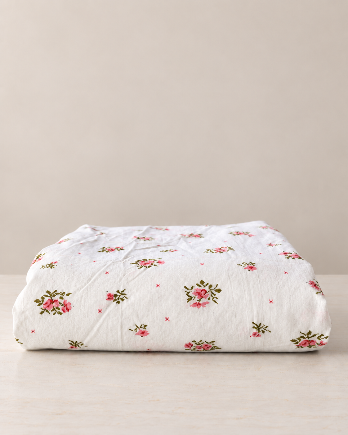Vintage Springmaid Pink Floral Full Fitted Combed Percale Sheet Unused