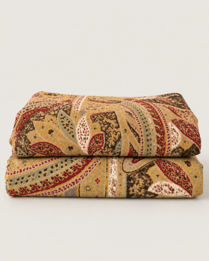 Pair Ralph Lauren Bellosguardo King Shams  - Flanged, Paisley, Earth Tones 25 x 40